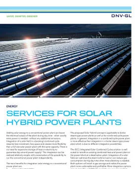Services for solar hybrid power plants