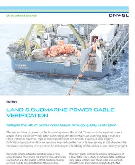 Submarine power cable verification
