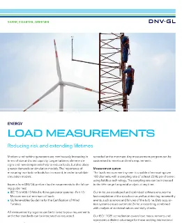 Load measurements for wind turbines flyer