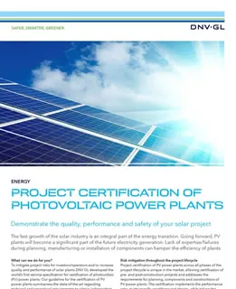 Project Certification PV power plants