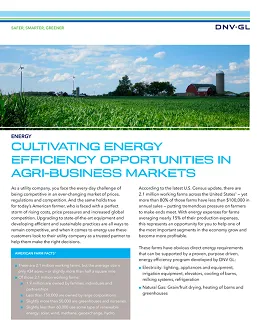Cultivating energy efficiency opportunities in agri-business markets