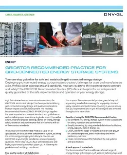 GRIDSTOR Recommended Practice for grid-connected energy storage systems explained