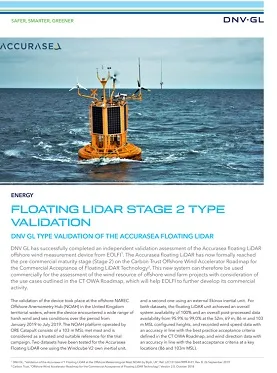Floating LiDAR stage 2 type validation