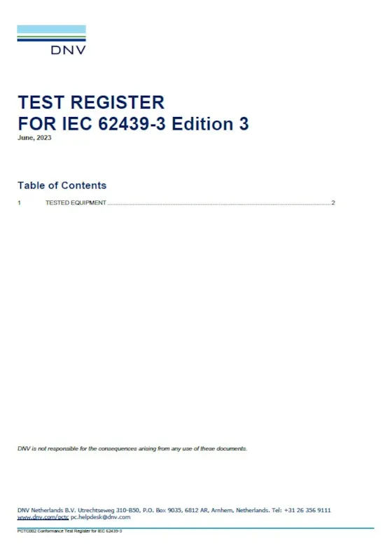 IEC 62439 test register