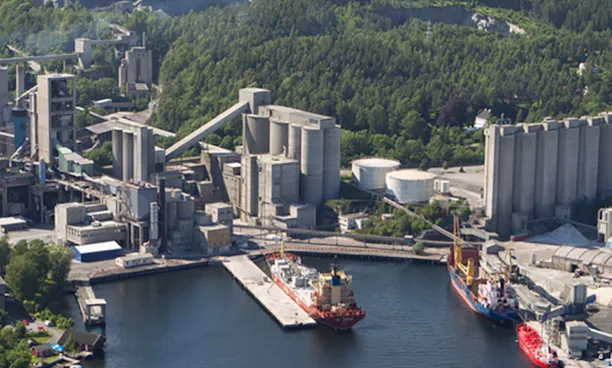 Norcem's cement plant in Brevik, Norway