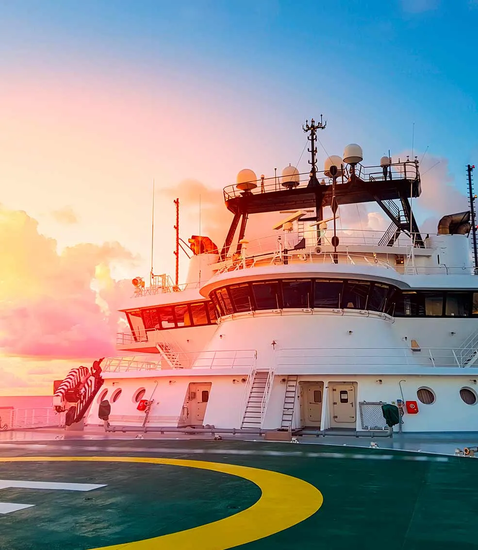Offshore vessel with sunset | DNV GL - Maritime