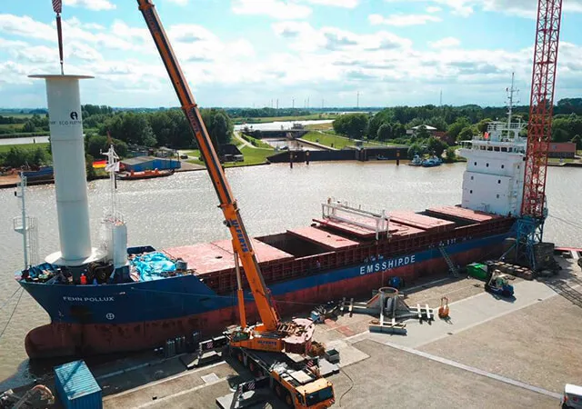 Outfitting Fehn Pollux with Flettner Rotor