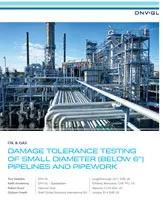 White paper front cover: Damage tolerance testing of small diameter pipelines and pipework