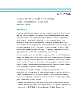 Data Center Growth Challenges Implementation Programs