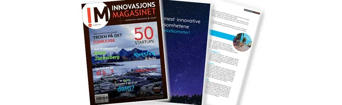 Pages from the magazine "Innovasjonsmagasinet" - 25 most innovative companies