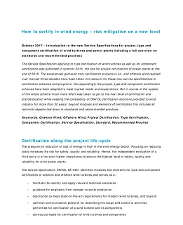 How to certify in wind energy paper