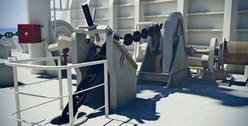 ShipManager Survey Simulator illustration of deck equipment