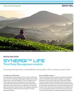 Synergi Life Third Party Management module flier