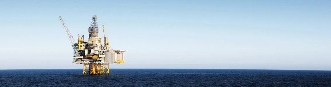 Oil rig out at sea